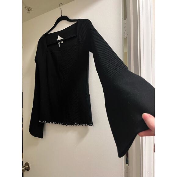 3.1 PHILLIP LIM Ribbed Square Neck Sweater Sz M - Picture 4 of 9